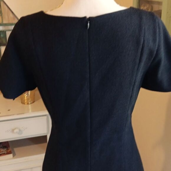 Club Monaco Textured Little Black Dress Dark Academia - Picture 8 of 13